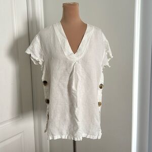 Zara white linen blouse